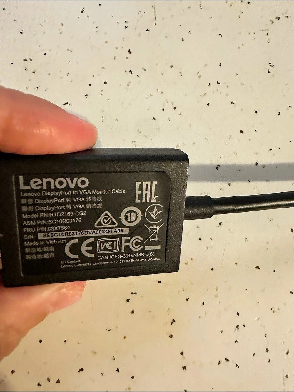 Lenovo DisplayPort to VGA Monitor Cable Adapter Cable